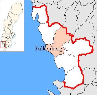 kaart van Falkenberg Zweden