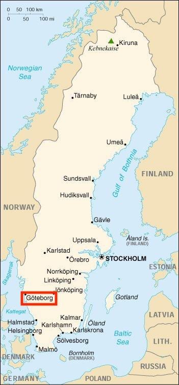 Zweden göteborg kaart