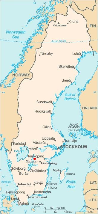 kaart van Motala in Zweden
