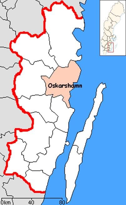 kaart van Oskarshamn Zweden