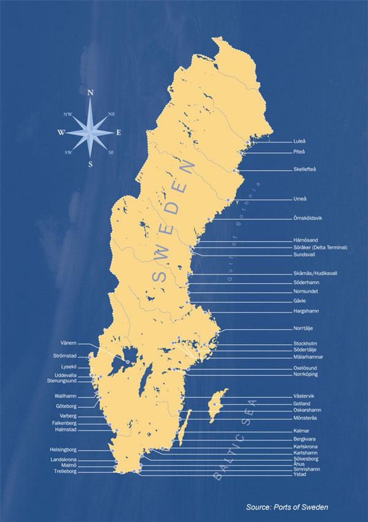 kaart van Zweden poorten