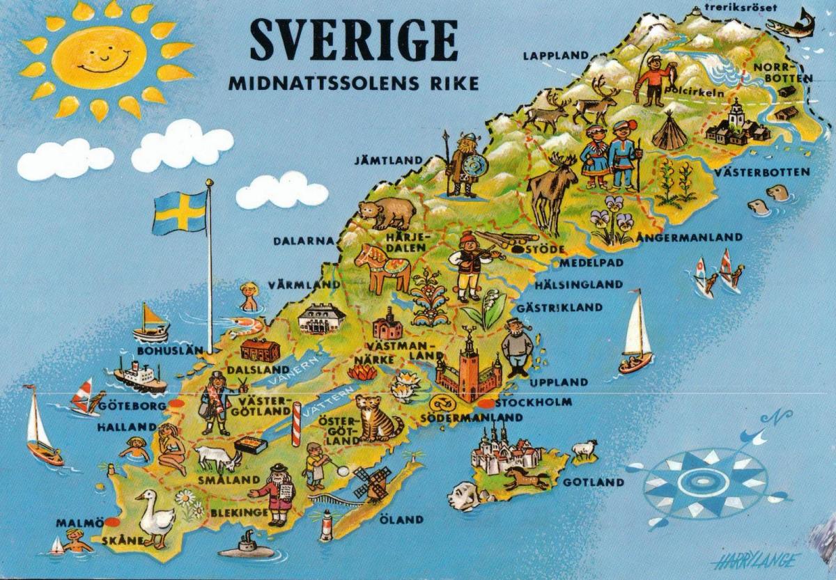 toeristische kaart van Zweden