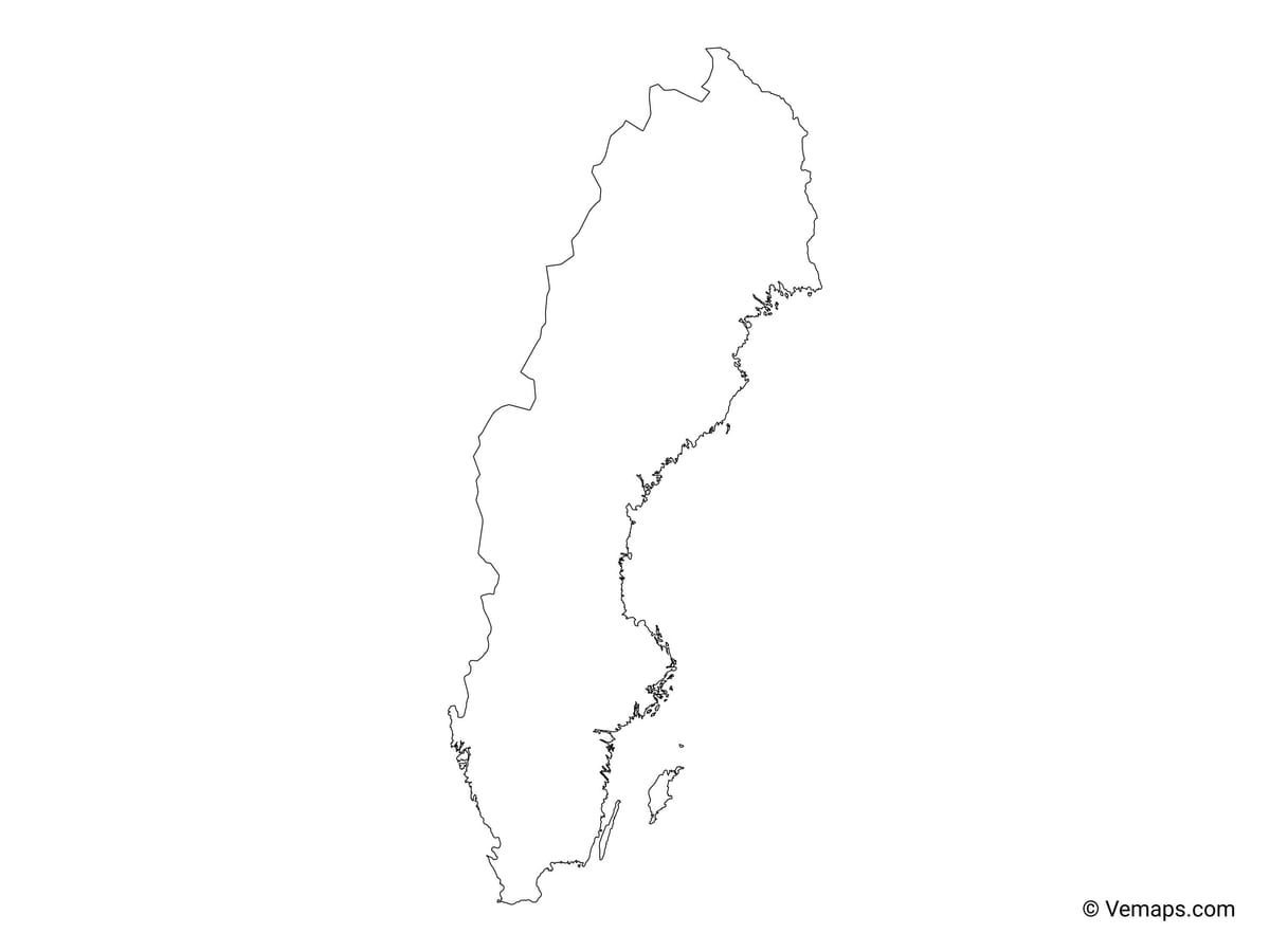 kaart van Zweden vector