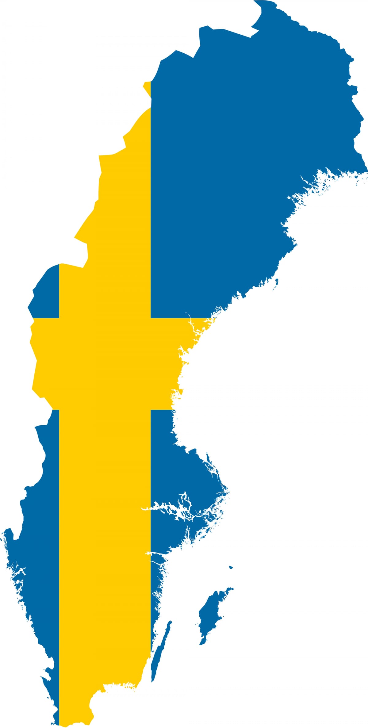 Zweden vlag van de kaart
