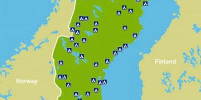 Zweden camping kaart