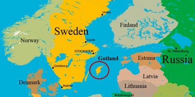 Kaart van Gotland in Zweden