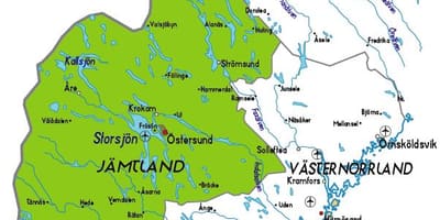 Kaart van Jamtland Zweden