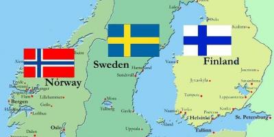 Zweden surround landen kaart