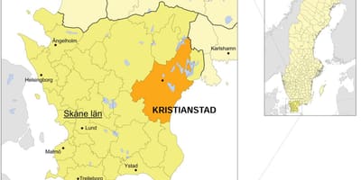 Kaart van Kristianstad in Zweden