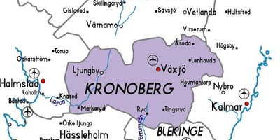 Kaart van Kronoberg-Zweden