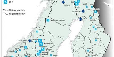 Zweedse skigebieden kaart