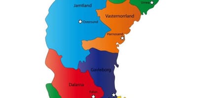 Kaart van de zweedse provincies