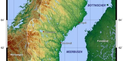 Topografische kaart van Zweden