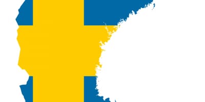 Zweden vlag van de kaart